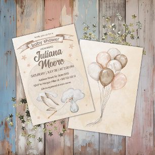 Watercolor Stork Baby Shower Napkins