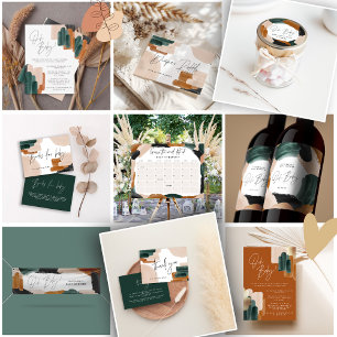 budget terracotta abstract baby shower thank you note card