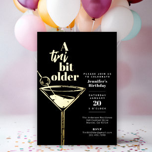 A Tini Bit Olde 50th Birthday Cocktail Party Foil Invitation