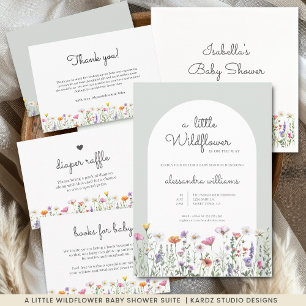 Gender Neutral Boho Wildflower Diaper Raffle Card
