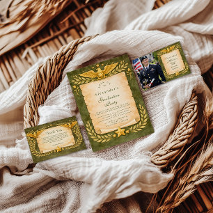 Vintage Military Graduation Party Invitation