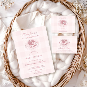 Pink Tea With The Mom To Be Registry Enclosure Card