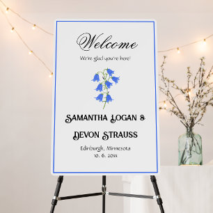 Bluebells White Large Wedding Sign