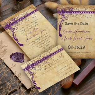 Renaissance Medieval Gold Wedding Invitations