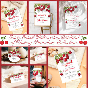 Cherry Baby Shower   Berry Sweet Baby Invitation
