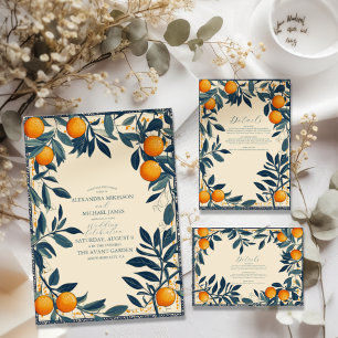 Mediterranean Italy Greece Lemon Vibrant Wedding Enclosure Card