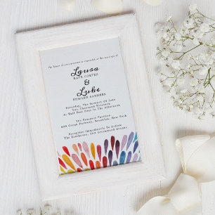 Rainbow Watercolor Wedding Invitation