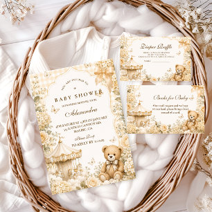 Whimsical Brown Bear Baby Shower Napkins