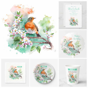Spring vibes Robin - Birthday Invitation Card
