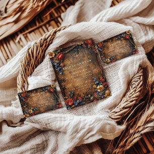 Rustic Moody Autumn Floral Bridal Shower Napkins