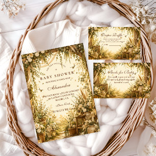 Whimsical Botanical Boho Baby Shower Napkins