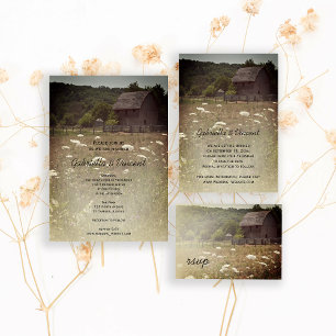 Weathered Barn Country Wedding RSVP Response Card