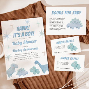 Boy Dinosaur Baby Shower Invitation