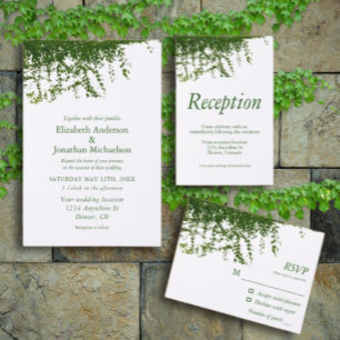 Hanging Ivy Greenery Wedding Invitation