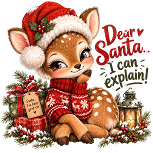 Cute Watercolor Reindeer Holiday Return Address Label
