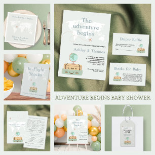 Adventure Travel World Map Baby Shower Napkins