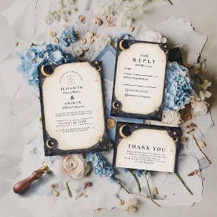 Midnight Celestial Garden Wedding Save The Date