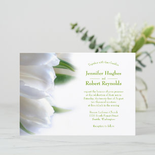 Elegant Floral White Virtual Wedding Invitation