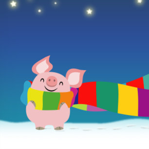 Little Pig's Christmas greeting card