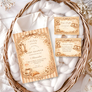 Vintage Café Baby Shower Napkins