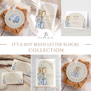 It's A Boy  Boho Blocks And Toys Books For Baby Enclosure Card