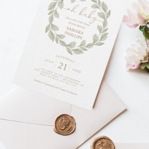 Budget Watercolor Eucalyptus Baby Shower Advice Note Card