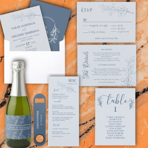Simple Boho Floral All in One Wedding Invite