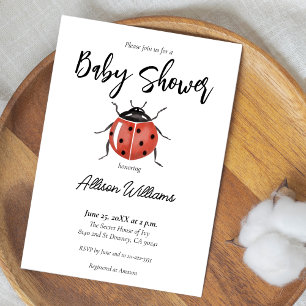 Adorable Ladybug Baby Shower Invitation