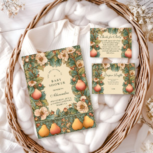 Vintage Pear Garden Botanical Baby Shower Napkins