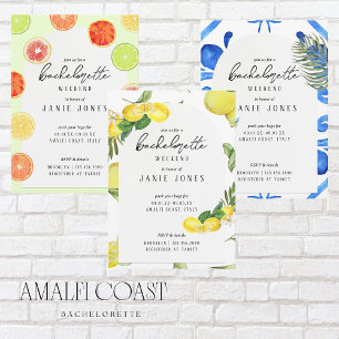 Amalfi Coast Themed Bachelorette   Blue Invite Envelope