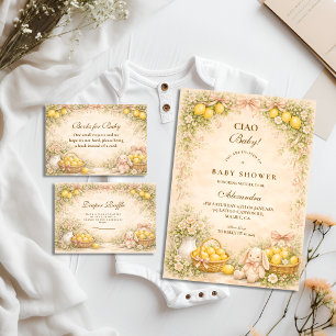 Italian Lemon Bunny Garden Baby Shower Napkins