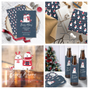 Polar Bear Christmas New Years ID851 Card