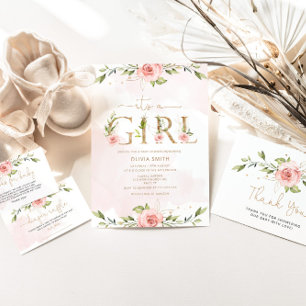 Blush pink roses its a girl baby shower hershey's miniatures