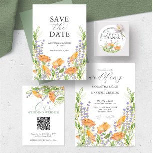 Wildflower Wedding Theme Watercolor Boho Flowers Invitation