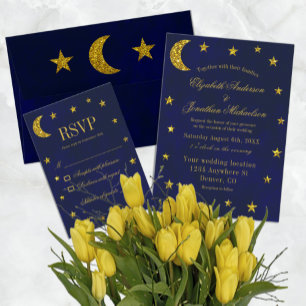 Celestial Night Sky Wedding RSVP Card