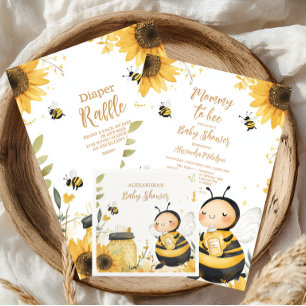 Mommy to Bee Floral  Baby Shower Paper Plates