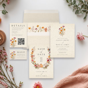 Fall Wildflower Garden Botanical Wedding Menu