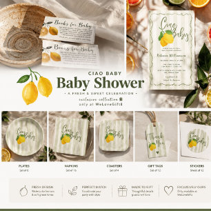 Hello Baby Lemon Boys Baby Shower Invitation
