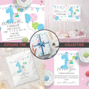 Cute Dog 1st Birthday: Woof-tastic Celebration! Postcard