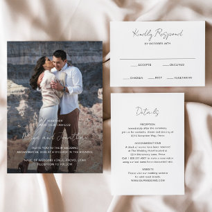 Elegant Photo Modern Wedding RSVP Card