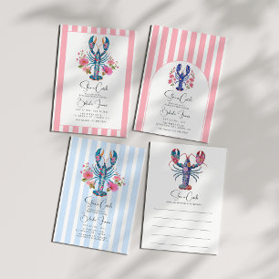 She’s a Catch Lobster Coastal Bridal Shower Invitation