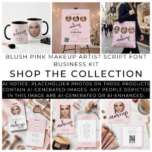 Blush Pink Beauty Professional MUA Photo  Name Tag