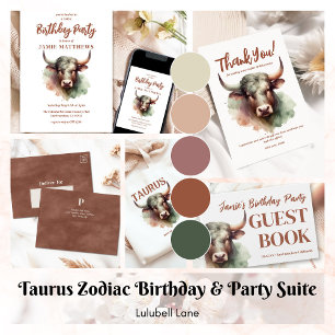 Taurus Bull Zodiac Themed Birthday Party Paper Bowls