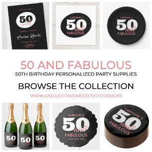 Personalized 50 And Fabulous Birthday Party Napkins