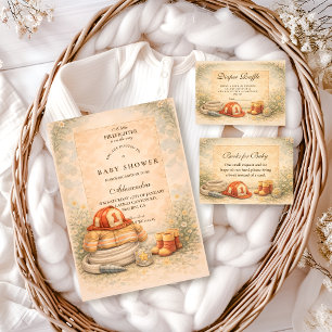 Firefighter Theme Baby Shower Invitation