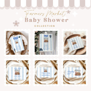 Blue Farmers Market Baby Shower Registry Enclosure Card
