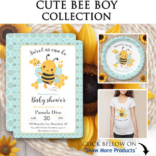 Sweet as Can Bee Baby Boy Baby Shower Paper Plates