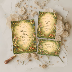 Wildflower Woodland Garden Wedding Invitation