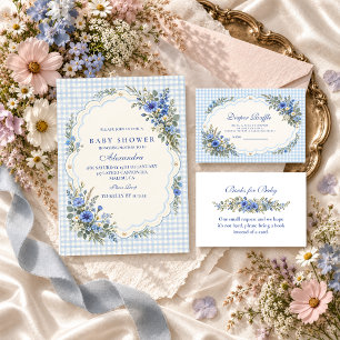Blue Wildflower Baby Shower Napkins
