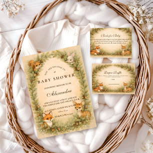 Woodland Baby Animals Baby Shower Invitation